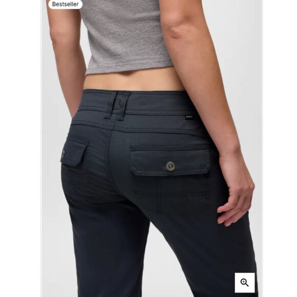 🌿 prAna Halle Pant in Dark Charcoal | Size 4 | Low Rise Straight Leg - Picture 4 of 11